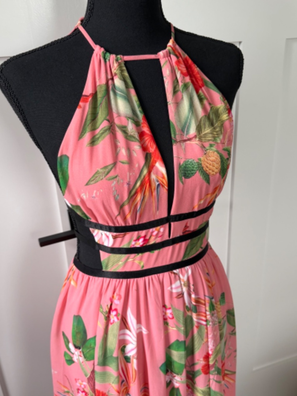 Express Tropical Floral Cutout Maxi Dress - Pink (XS) | NWOT - Picture 2 of 5